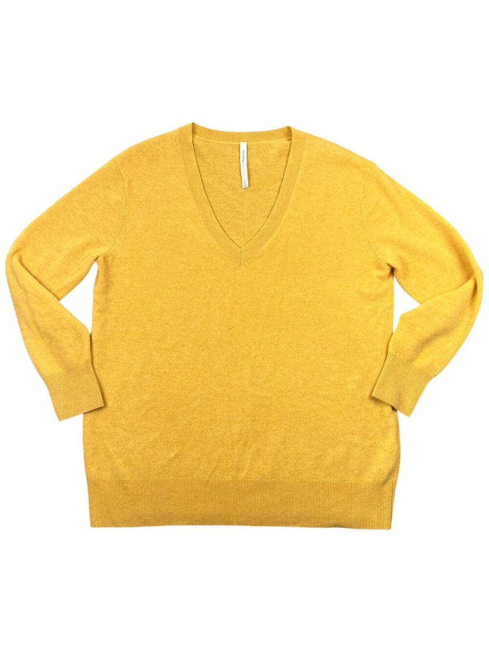 The Group Babaton Yellow V Neck Sweater Lightweight Knit - S